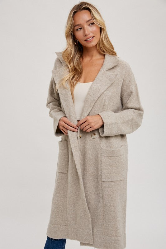 Oatmeal Sweater Trench Coat