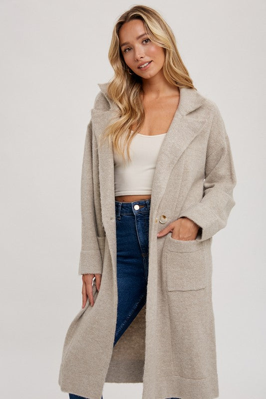 Oatmeal Sweater Trench Coat