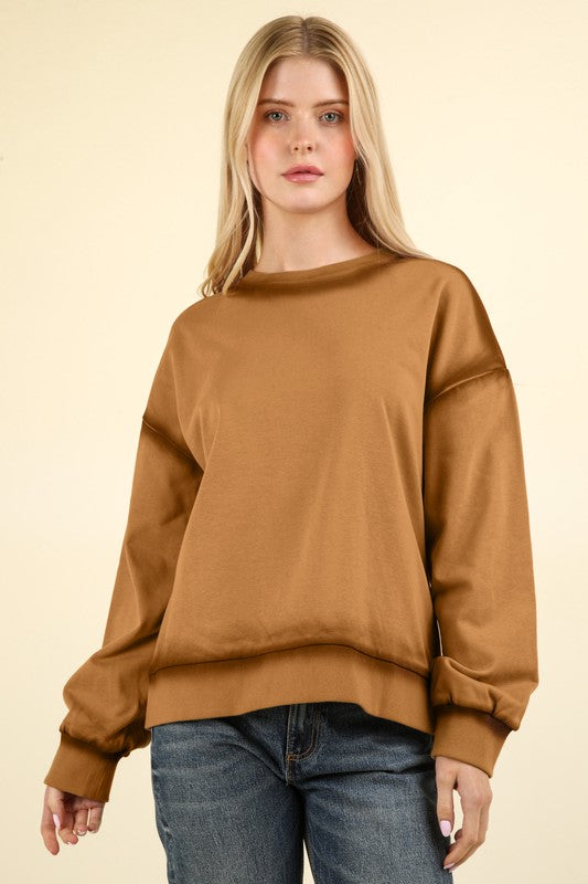 Mocha Contrast Spray Detail Sweatshirt