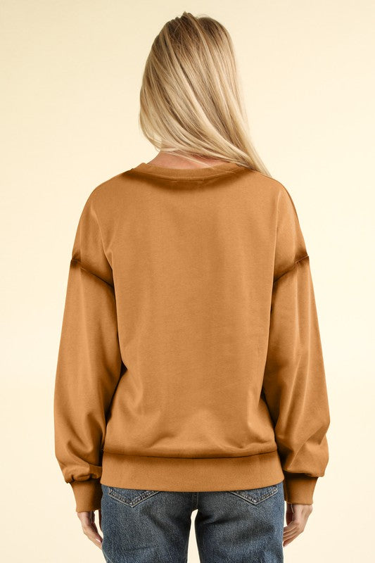 Mocha Contrast Spray Detail Sweatshirt