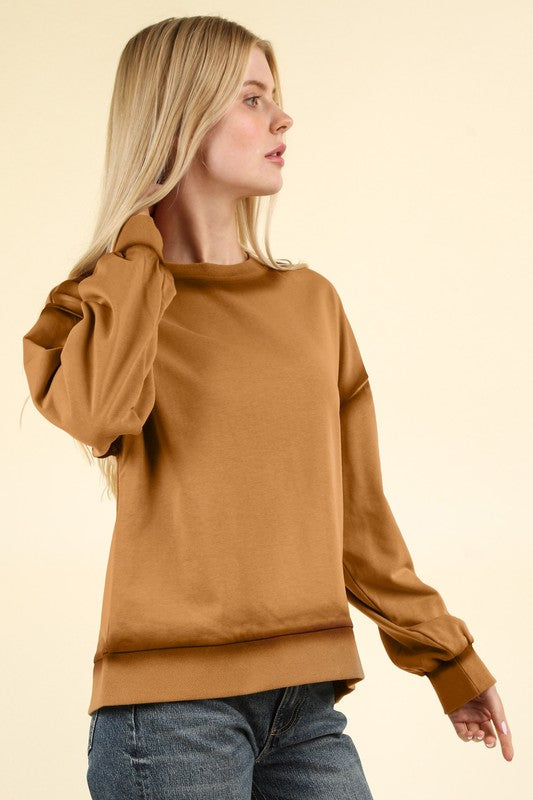 Mocha Contrast Spray Detail Sweatshirt