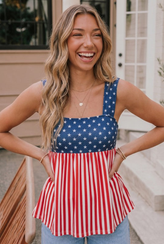 American Flag Babydoll Top