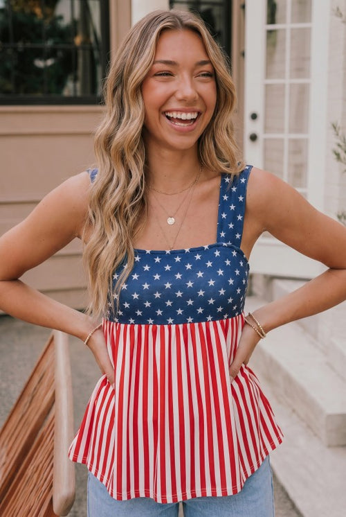 American Flag Babydoll Top