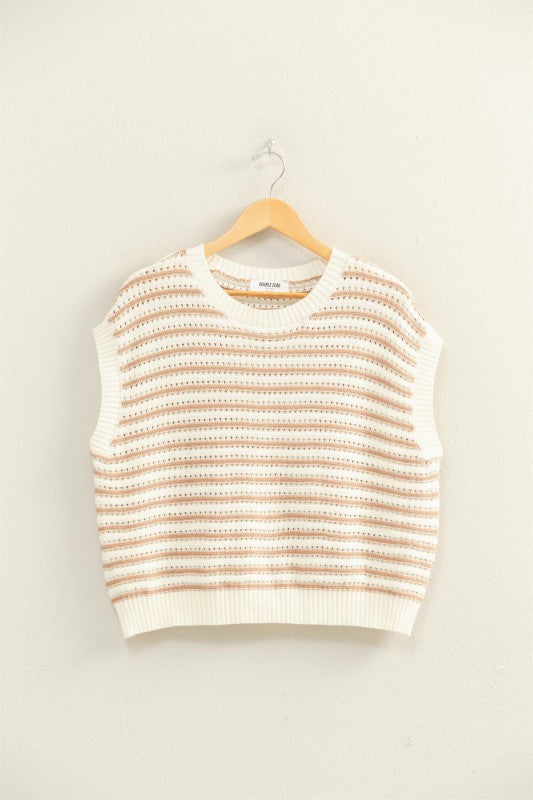 Chai Stripe Sleeveless Knit Top