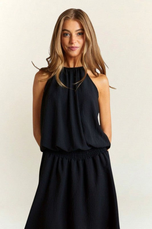 Remy Black Halter Mini Dress