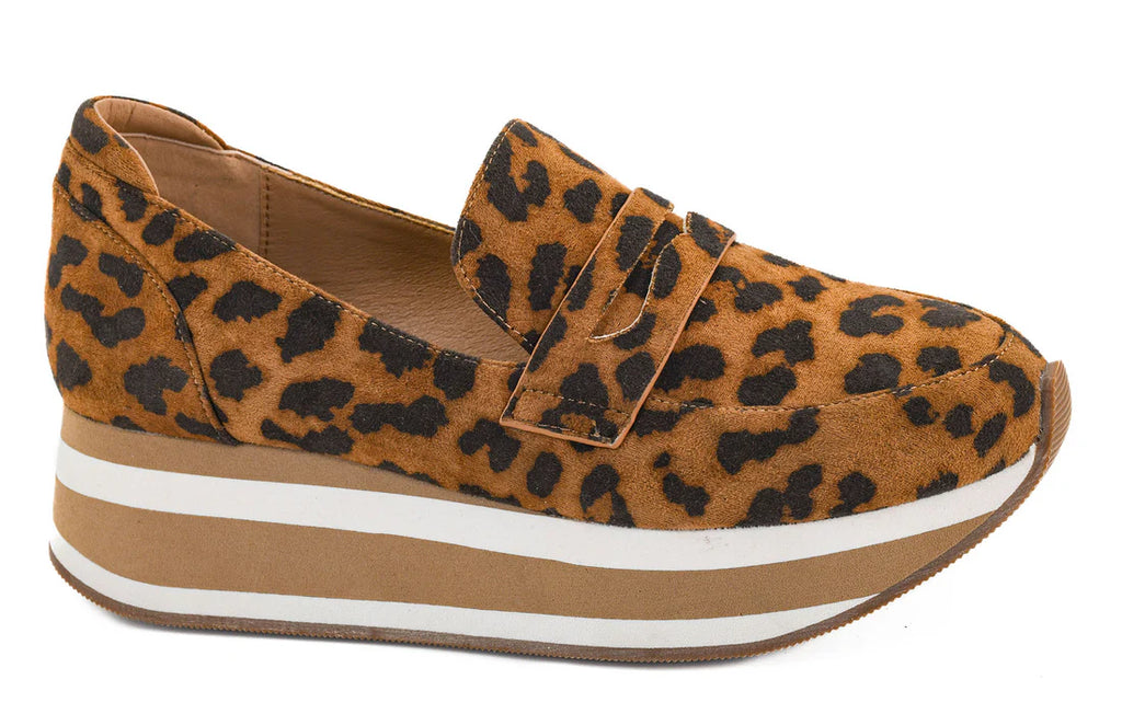 SHEESH Platform Loafers - Leopard