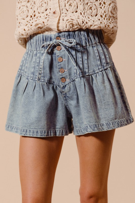 Free Weekend Flared Demin Shorts