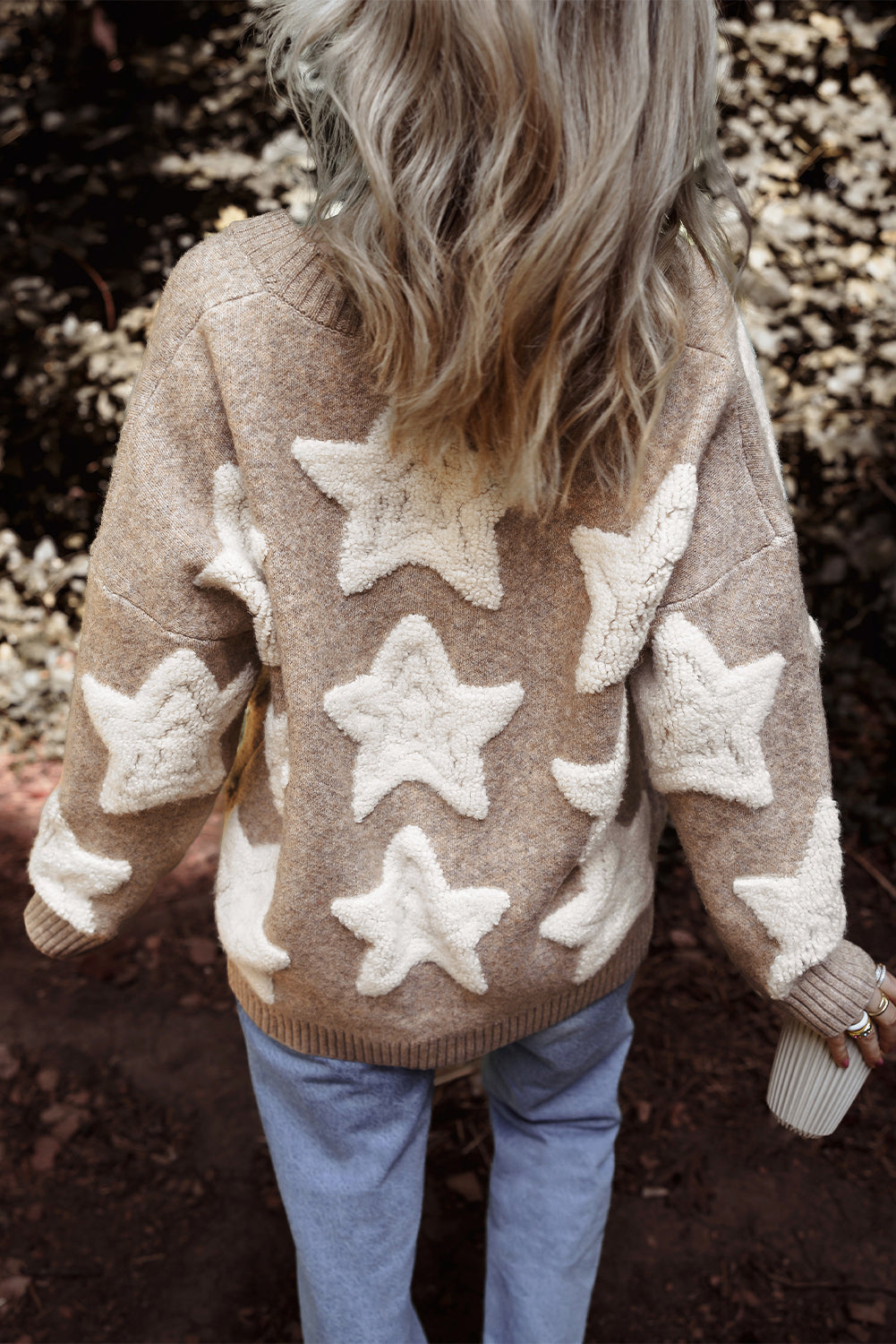Khaki Sherpa Star Cardigan