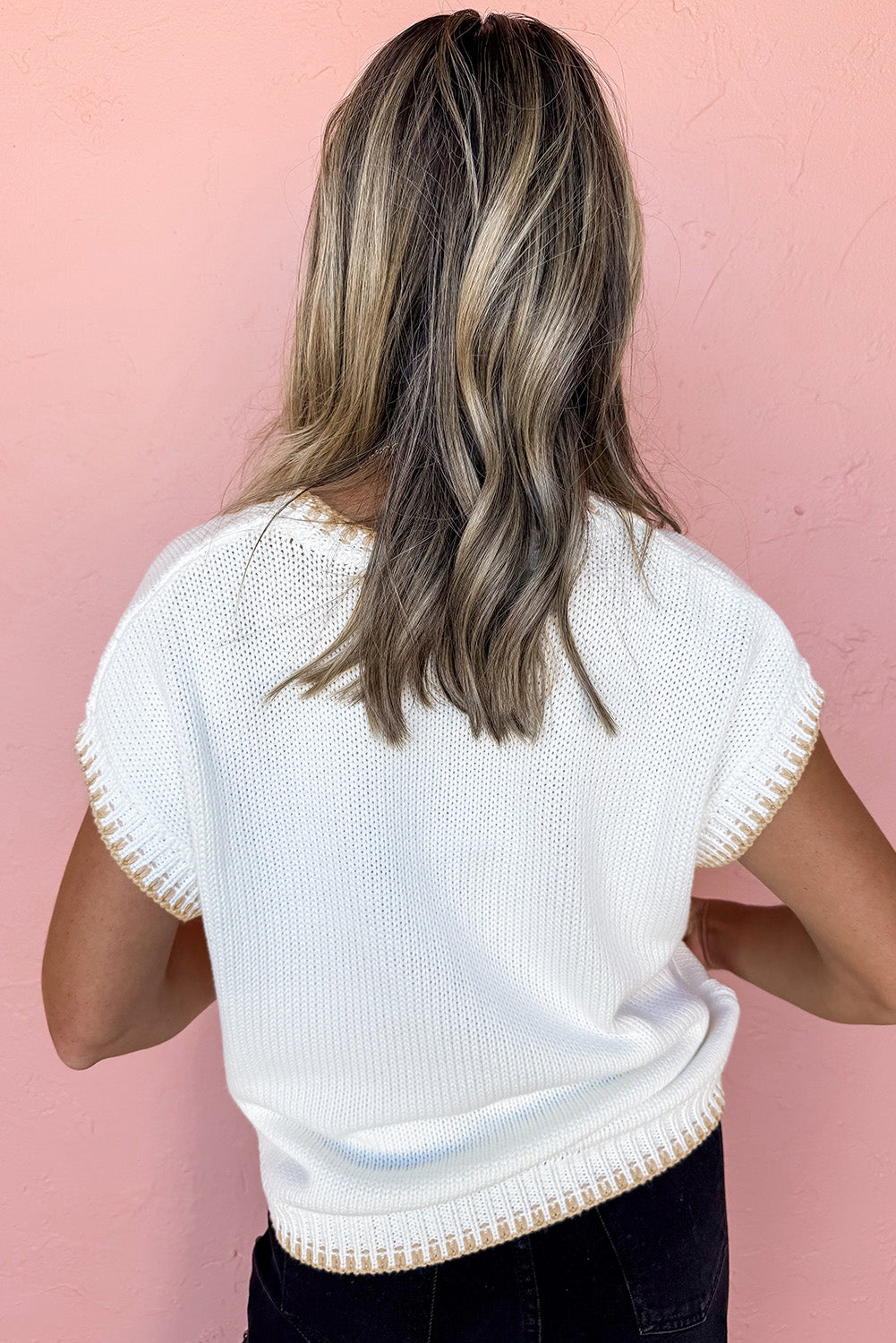 White Knitted YEEHAW Sweater