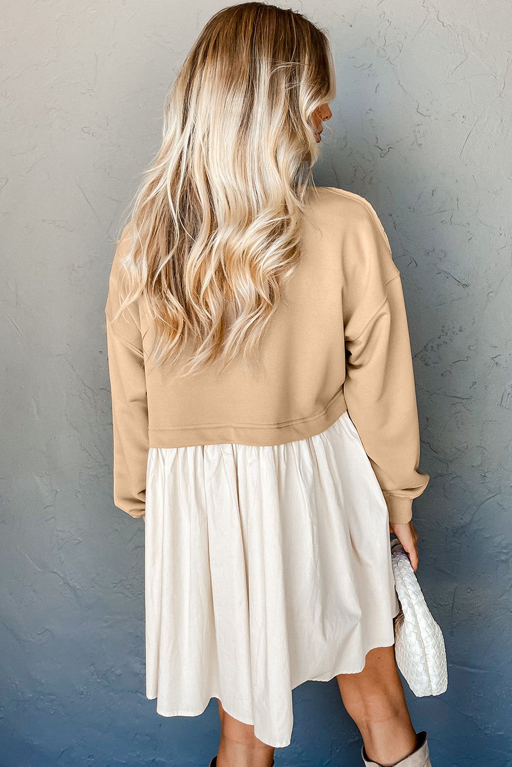 Khaki Sweatshirt Mini Dress