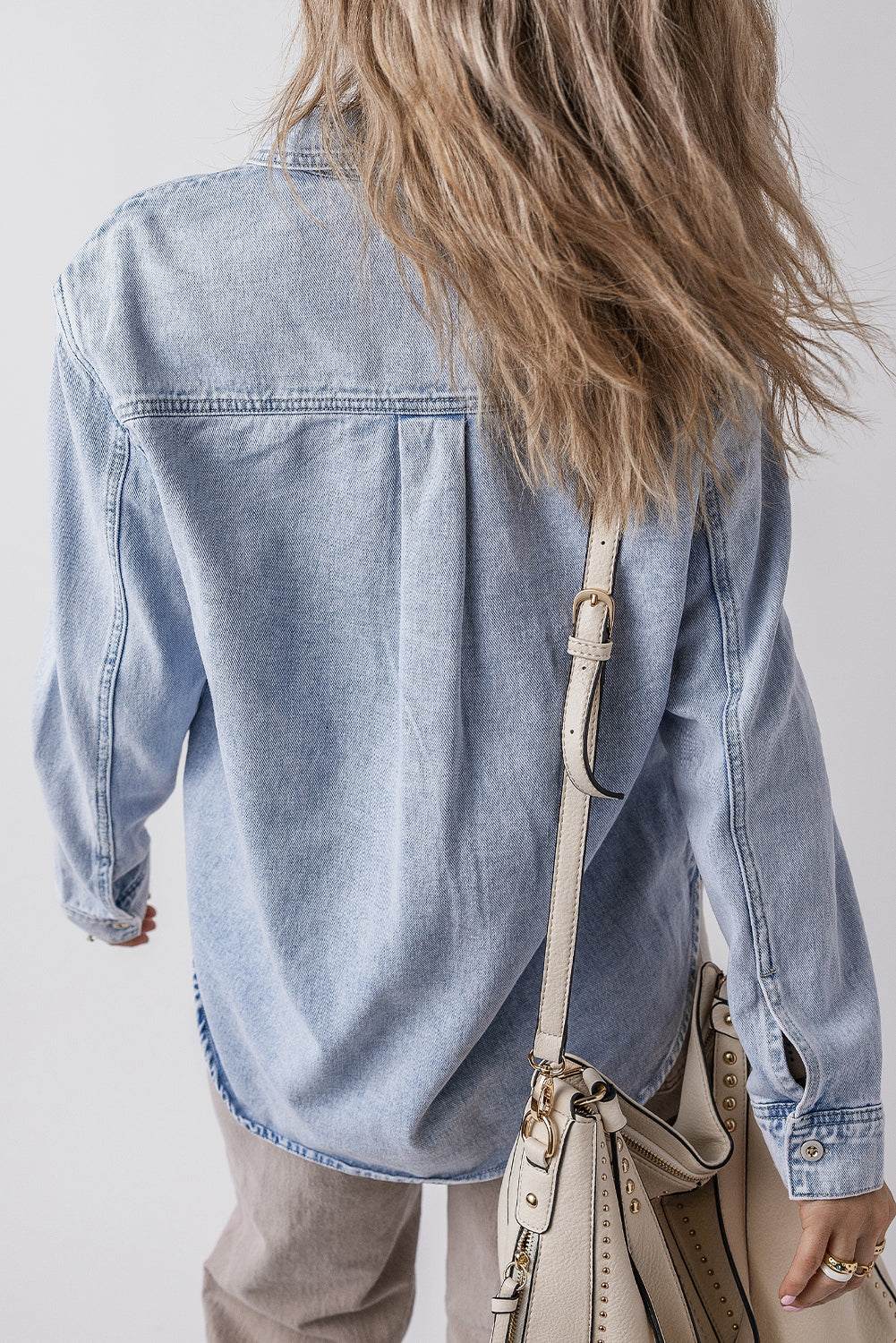 Denim Long Sleeve Button Up Shirt