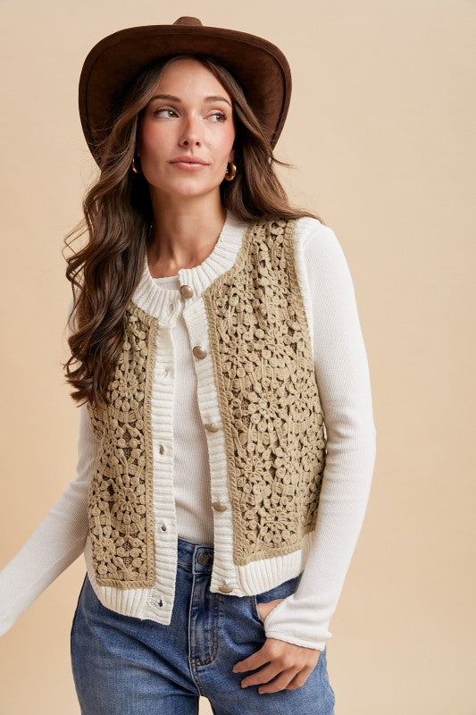 Lilly Crochet Sweater Vest
