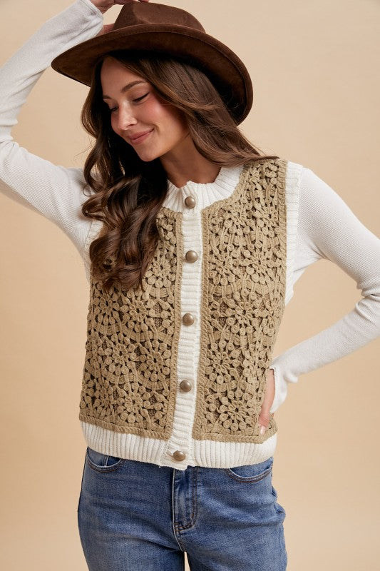 Lilly Crochet Sweater Vest
