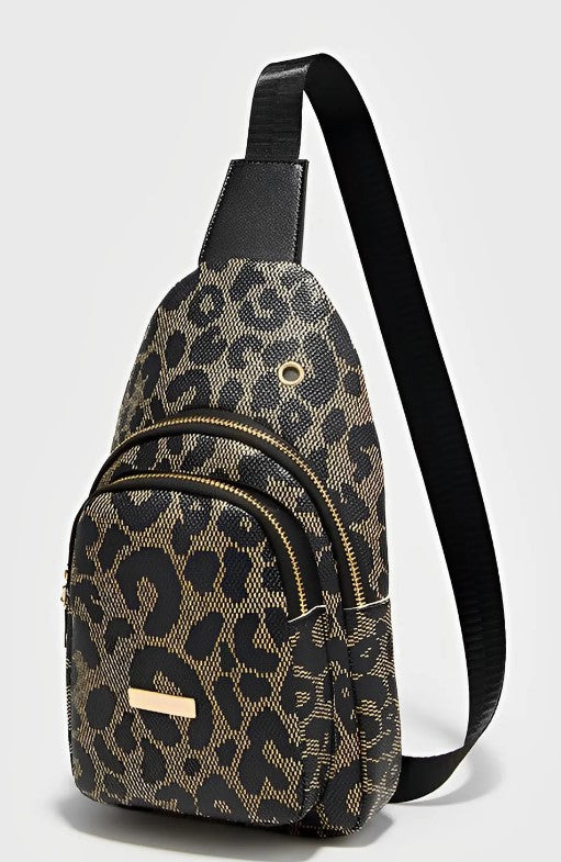 Leopard PU Leather Sling Bag
