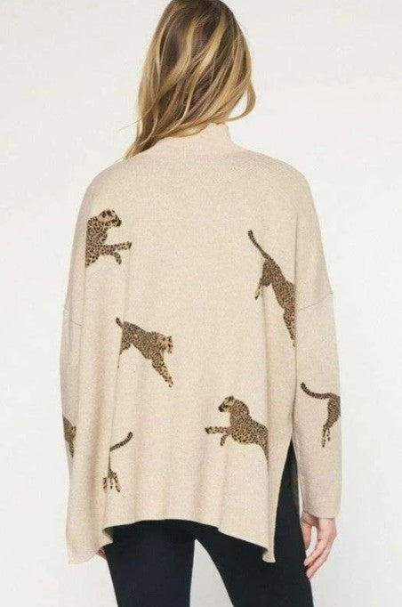 Oatmeal Leopard Sweater