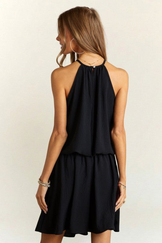 Remy Black Halter Mini Dress