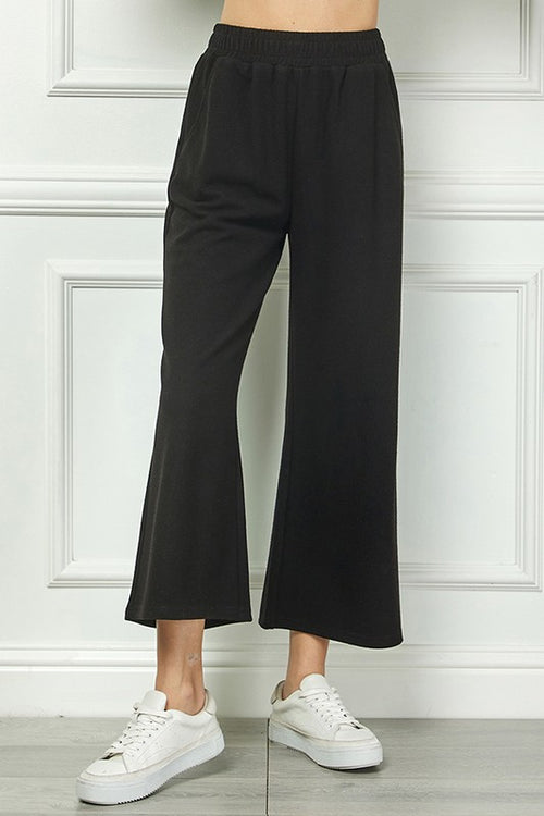 Black Soft Feel Cropped Pants