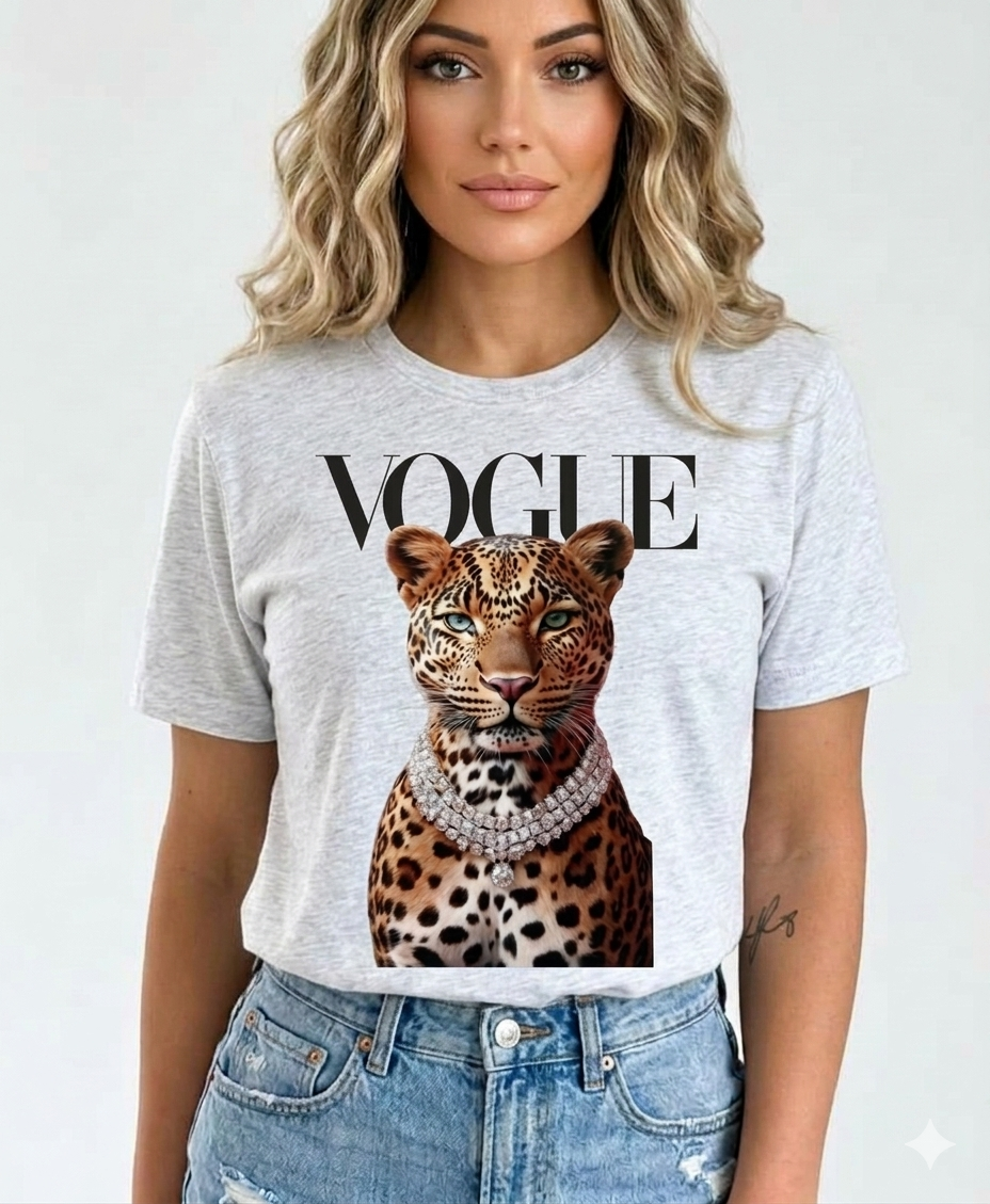 Wildly Chic Vogue Leopard Tee