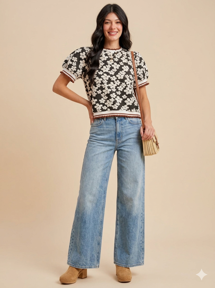 Maggie Embossed Floral Top