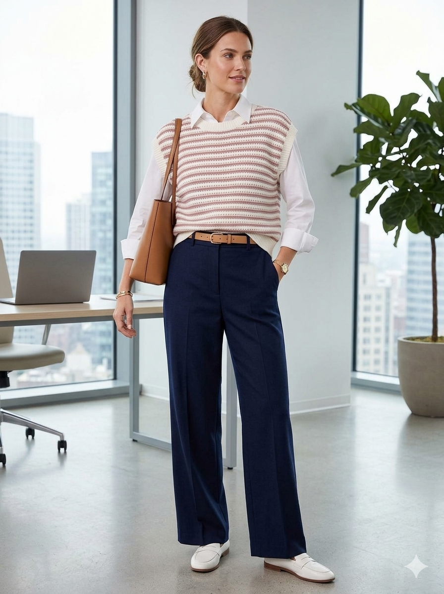 Chai Stripe Sleeveless Knit Top